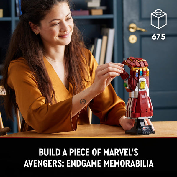 LEGO 76223 Marvel Nano Gauntlet, Iron Man Model with Infinity Stones, Avengers: Endgame Film Set for Adults, Collectable Memorabilia, Gift Idea for Men, Women, Husband, Wife, Him & Her