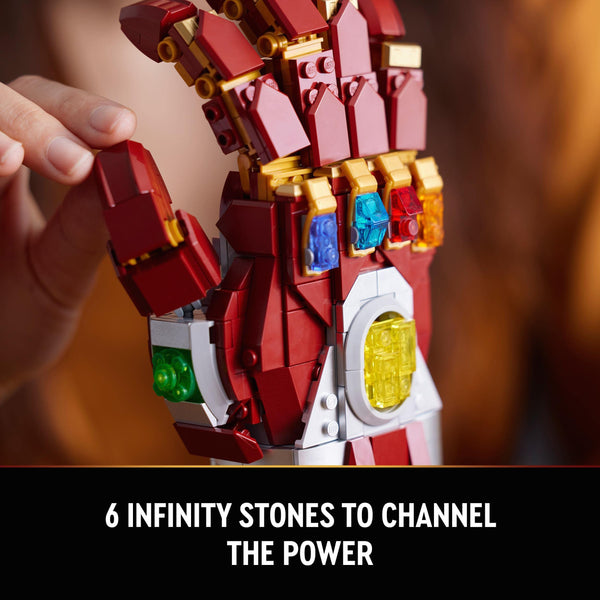 LEGO 76223 Marvel Nano Gauntlet, Iron Man Model with Infinity Stones, Avengers: Endgame Film Set for Adults, Collectable Memorabilia, Gift Idea for Men, Women, Husband, Wife, Him & Her