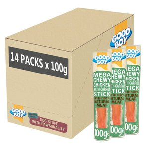 Good Boy - Mega Chewy Chicken With Carrot Stick -Case of 14, 100 g (Pack of 1)