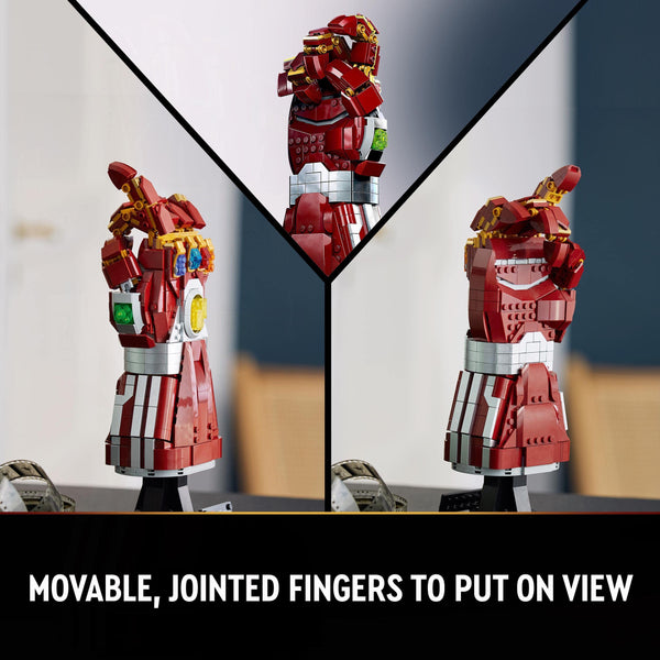 LEGO 76223 Marvel Nano Gauntlet, Iron Man Model with Infinity Stones, Avengers: Endgame Film Set for Adults, Collectable Memorabilia, Gift Idea for Men, Women, Husband, Wife, Him & Her