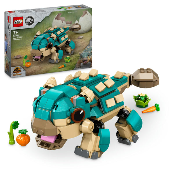 LEGO Jurassic World Baby Bumpy: Ankylosaurus Dinosaur Toy for Camp Cretaceous Fans and 7 Plus Year Old Kids, Creative Adventure Set for Independent Play, Gift for Boys and Girls 76962