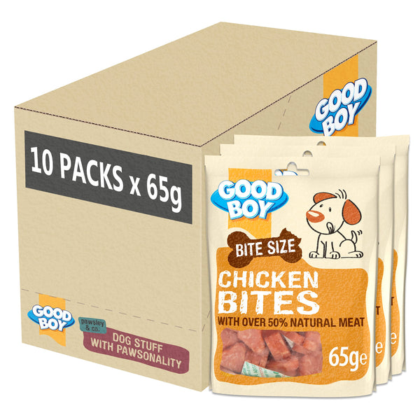 Good Boy - Bitesize Chicken Bites - Dog Training Treats - Made with Over 50% Natural Meat - 65 g ℮ - Low Fat Dog Treats - Case of 10