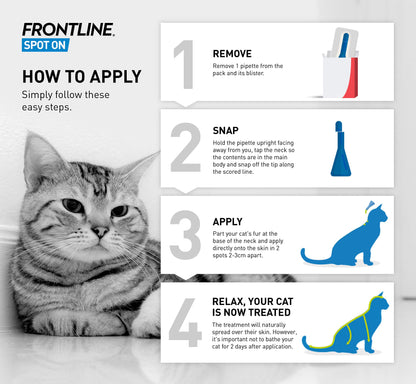 FRONTLINE Spot On Flea & Tick Treatment for Cats - 3 Pipettes