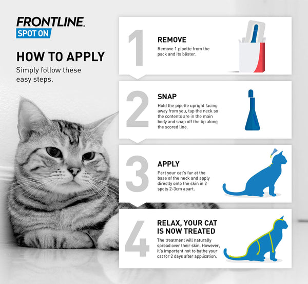 FRONTLINE Spot On Flea & Tick Treatment for Cats - 3 Pipettes