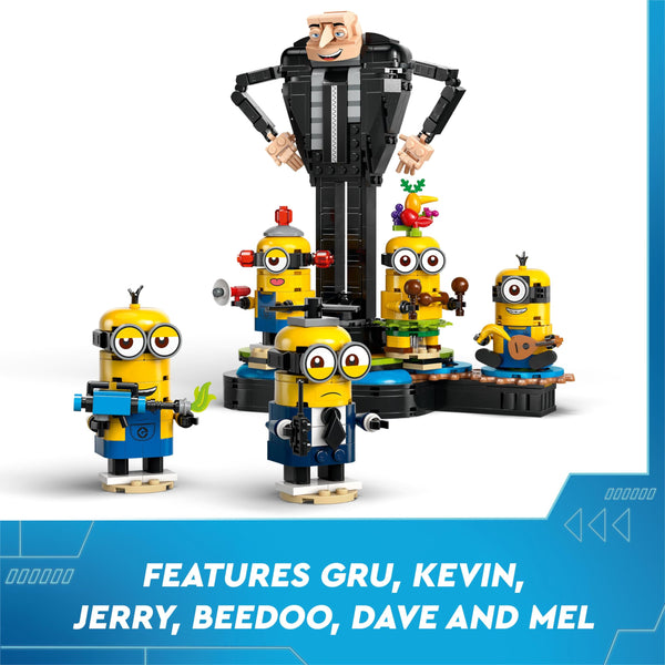 LEGO Despicable Me Brick-Built Gru and Minions, Buildable Movie Toys for Kids, Girls & Boys Aged 9 Plus, Figures Playset for Independent Play, Birthday Gift Idea 75582