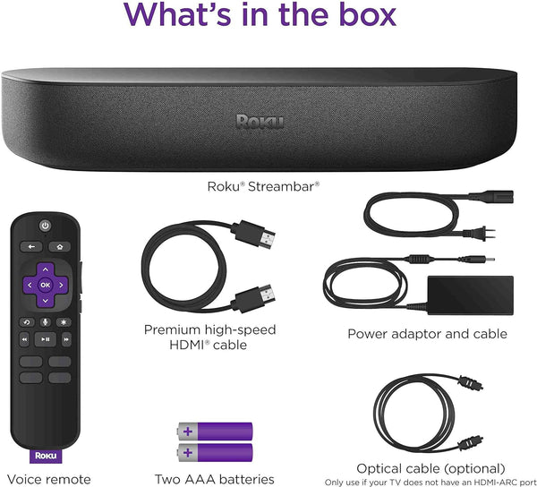 Roku Streambar | HD/4K/HDR Streaming Media Player and Soundbar, Black