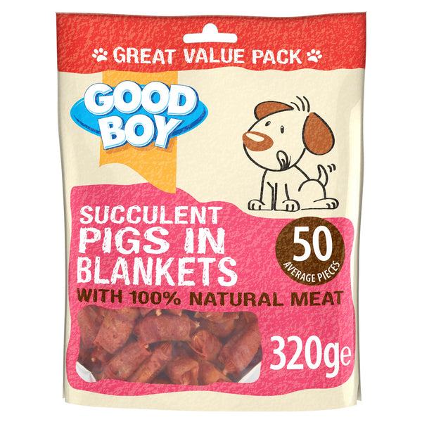 Good Boy Pigs in Blankets - Natural Dog Treats - Wheat Free Recipe - Bulk Box - 3 x 320g