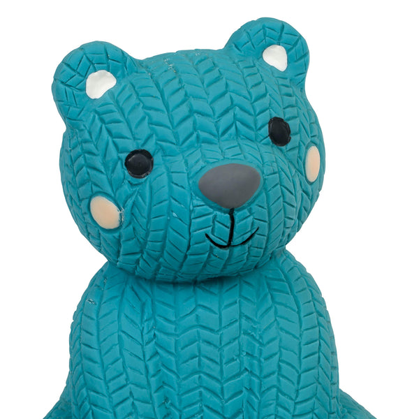 Petface (Little Petface) Teddy Bear, Latex Chew Dog Toy, Blue