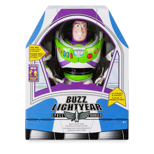 Disney Store Official Buzz Lightyear Interactive Talking Action Figure from Toy Story, 30cm/11”, Features 10+ English Phrases, Interacts with Other Figures and Toys, Laser Lights, Suitable for Ages 3+