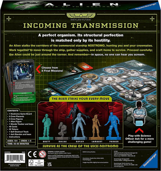 Ravensburger Alien Fate of the Nostromo - Strategy Board Games for Adults & Kids Age 12 Years Up - 1 to 5 Players