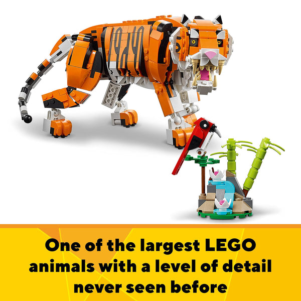 LEGO 31129 Creator 3 in 1 Majestic Tiger to Panda or Koi Fish Set, Animal Figures, Collectible Building Toy, Gifts for Kids, Boys & Girls 9 Plus Years Old