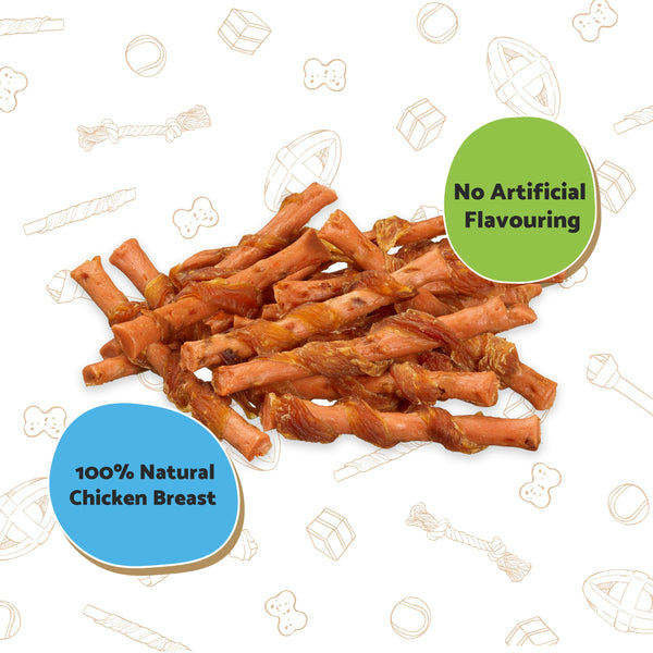 Good Boy - Chewy Chicken With Carrot Sticks - Dog Treats - Made With 100% Natural Chicken Breast Meat - 10x90 grams - Rawhide Free Dog Treats