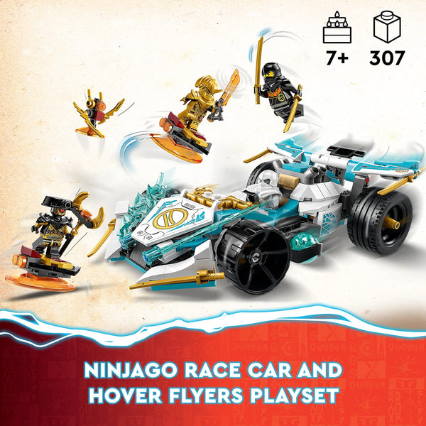 LEGO NINJAGO Zane's Dragon Power Spinjitzu Racing Car Toy for 7 Plus Year Old Kids, Boys & Girls, Vehicle Construction Set with Spinning Function and 4 Minifigures, Birthday Gift Idea 71791