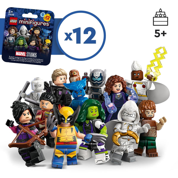 LEGO 71039 Minifigures Marvel Series 2, 1 of 12 Iconic Disney+ Show Characters to Collect in Each Mystery Bag, incl. Wolverine, Hawkeye, She-Hulk, Echo & More (1 Piece - Style Picked at Random)